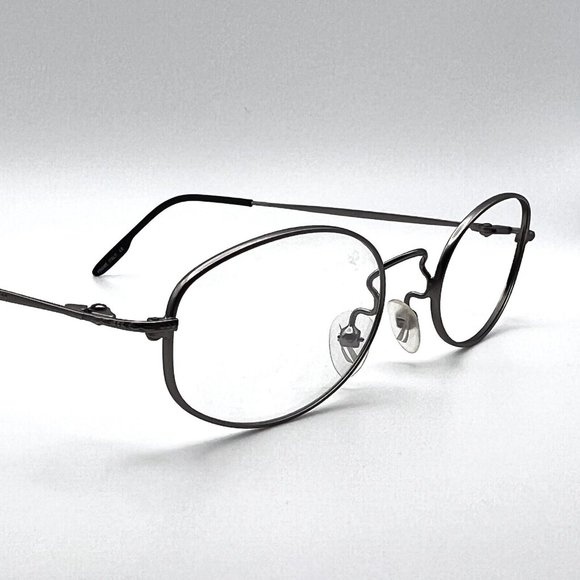 Nautica N7077 031 Full Thin Eyeglass Frame Oval Gunmetal Gray 47-19-135 Italy